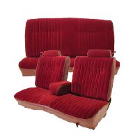 '81-'88 Oldsmobile Cutlass Supreme 2 Door 50/50 Straight Bench with Split Back and Rear Bench; WIth 9 Pleats Seat Upholstery Complete Set