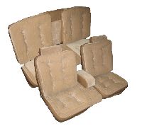 '81-'88 Chevrolet Monte Carlo 2 Door, 55/45 Front Split Bench with Luxury Lumbar Cushion and Rear Bench; Pleat Design 2 Seat Upholstery Complete Set