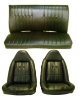 '73-'74 Oldsmobile Cutlass 2 Door, Front Swivel Bucket Seats; Rear Bench; 2 Buttons Front 9 Buttons Rear Seat Upholstery Complete Set