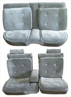 '81-'88 Chevrolet Monte Carlo 2 Door, 55/45 Front Split Bench with Luxury Lumbar Cushion and Rear Bench; Pleat Design 4 Seat Upholstery Complete Set
