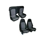 '97-'02 Chevrolet Camaro Front Bucket Seats; Solid Rear Back Rest; Base Model Seat Upholstery Complete Set