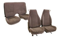'82-'84 Pontiac Trans Am Front Bucket Seats; Solid Rear Back Rest; Design 1 Seat Upholstery Complete Set