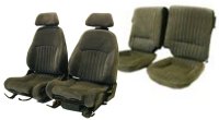 '87-'92 Pontiac Trans Am Front Bucket Seats with AQ9 Lumbar, Solid Rear Back Rest; GTA Seat Upholstery Complete Set