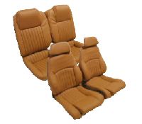 '85-'92 Pontiac Trans Am Front Bucket Seats with AQ9 Lumbar, Split Rear Back Rest; Formula Notchback Model Seat Upholstery Complete Set