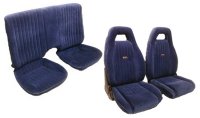 '82 Pontiac Trans Am Front Bucket Seats; Solid Rear Back Rest; PMD Seat Upholstery Complete Set