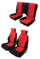 '93-'02 Pontiac Firebird Front Bucket Seats; Solid Rear Back Rest Stitch Pattern 2; Base Model Seat Upholstery Complete Set