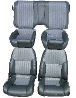 '93-'02 Pontiac Firebird Front Bucket Seats; Solid Rear Back Rest Stitch Pattern 1; Base Model Seat Upholstery Complete Set