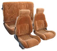 '93-'02 Pontiac Firebird Front Bucket Seats With Plastic Back; Solid Rear Back Rest Seat Upholstery Complete Set