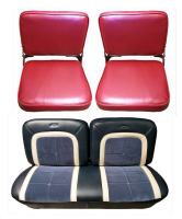 '73-'79 Ford Full Size Truck, Extended and Super Cab Split Back Front and Rear Jump Seats. High End Lariat Series Seat Upholstery Complete Set