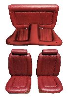 '74-'77 Ford Mustang Front Bucket and Rear Bench; Vertical Pleats Seat Upholstery Complete Set