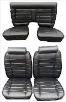 '78 Ford Mustang Front Bucket and Split Rear Bench; Scottish Plaid Horizonal Pleat, High End Seat Upholstery Complete Set