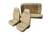 '79-'82 Ford Mustang Front Bucket; Solid Rear Bench; Hatchback Base Model; Pleat Design 2 Seat Upholstery Complete Set