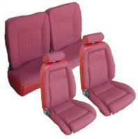 '90-'91 Ford Mustang Front Bucket with Leg Lumbar; Split Rear Bench; Hatchback; Sport Model Seat Upholstery Complete Set