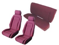 '87-'89 Ford Mustang Front Bucket with Leg Lumbar; Rear Bench; Coupe; Sport Model Seat Upholstery Complete Set