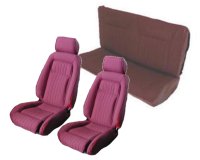 '87-'89 Ford Mustang Front Bucket with Leg Lumbar; Rear Bench; Convertible; Sport Model Seat Upholstery Complete Set