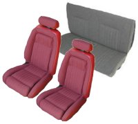 '90-'91 Ford Mustang Front Bucket with Leg Lumbar; Rear Bench; Convertible; Sport Model Seat Upholstery Complete Set