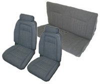 '92-'93 Ford Mustang Front Bucket with Leg Lumbar; Rear Bench; Convertible; Sport Model Seat Upholstery Complete Set