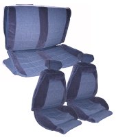 '83-'86 Ford Mustang Front Bucket Seats; Solid Rear Bench; Convertible; Sport Model Seat Upholstery Complete Set