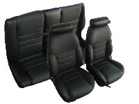 '97-'98 Ford Mustang Front Bucket; Solid Rear Bench; Convertible; GT Model Seat Upholstery Complete Set