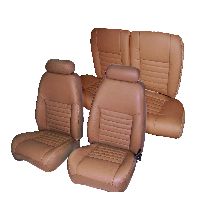 '99-'04 Ford Mustang Front Bucket; Solid Rear Bench; Coupe; GT Model Seat Upholstery Complete Set