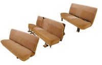 '81-'91 Chevrolet Suburban Front Bench; Middle Row Split Bench (with Carpeted Back); Rear Bench; Base Model Seat Upholstery Complete Set