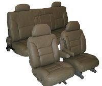 '95-'98 Chevrolet Full Size Truck, Extended and Double Cab Front Bucket Seats With Plastic Backs; Rear Bench; Silverado Style Seat Upholstery Complete Set